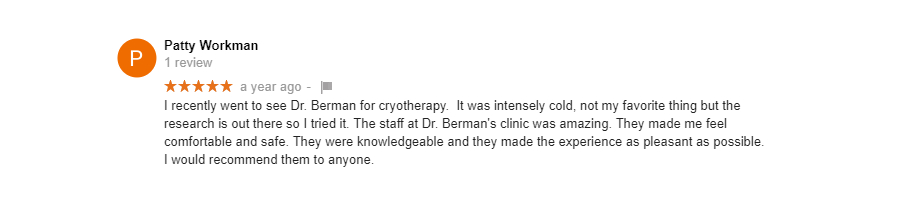 Cryotherapy Review - Patty